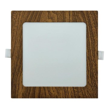 LED infälld belysning SQUARE LED/12W/230V 4200K 16,8x16,8 cm brun
