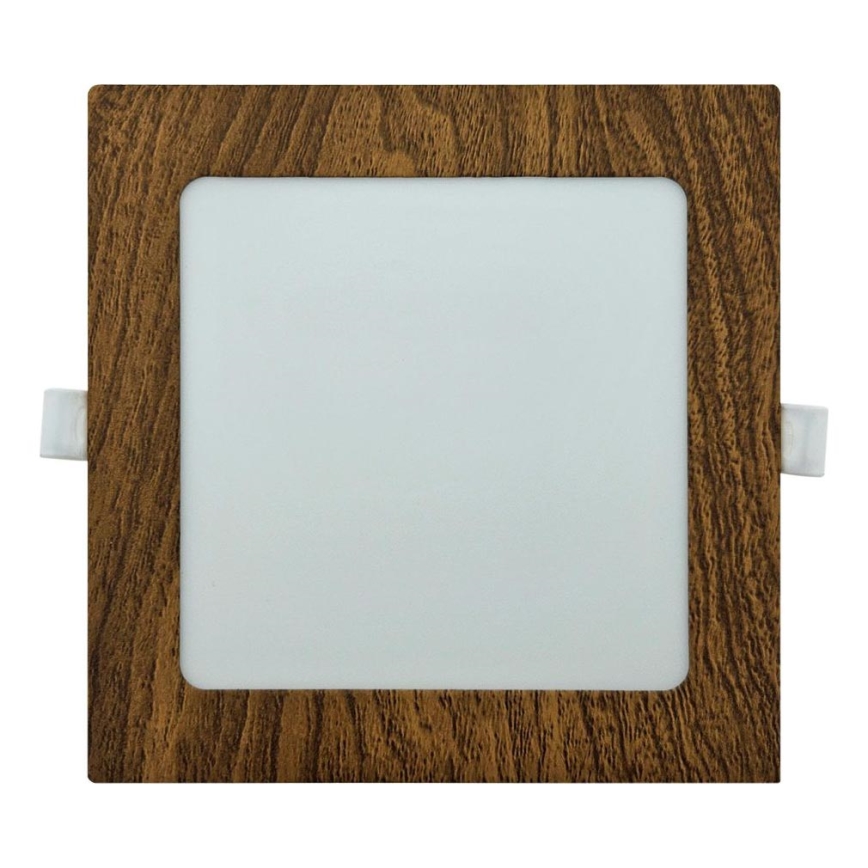 LED infälld belysning SQUARE LED/12W/230V 4200K 16,8x16,8 cm brun
