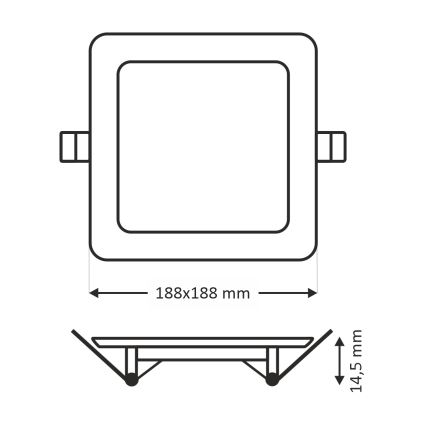 LED infälld belysning SQUARE LED/15W/230V 4200K 18,8x18,8 cm vit