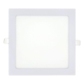LED infälld belysning SQUARE LED/18W/230V 2700K 22x22 cm vit