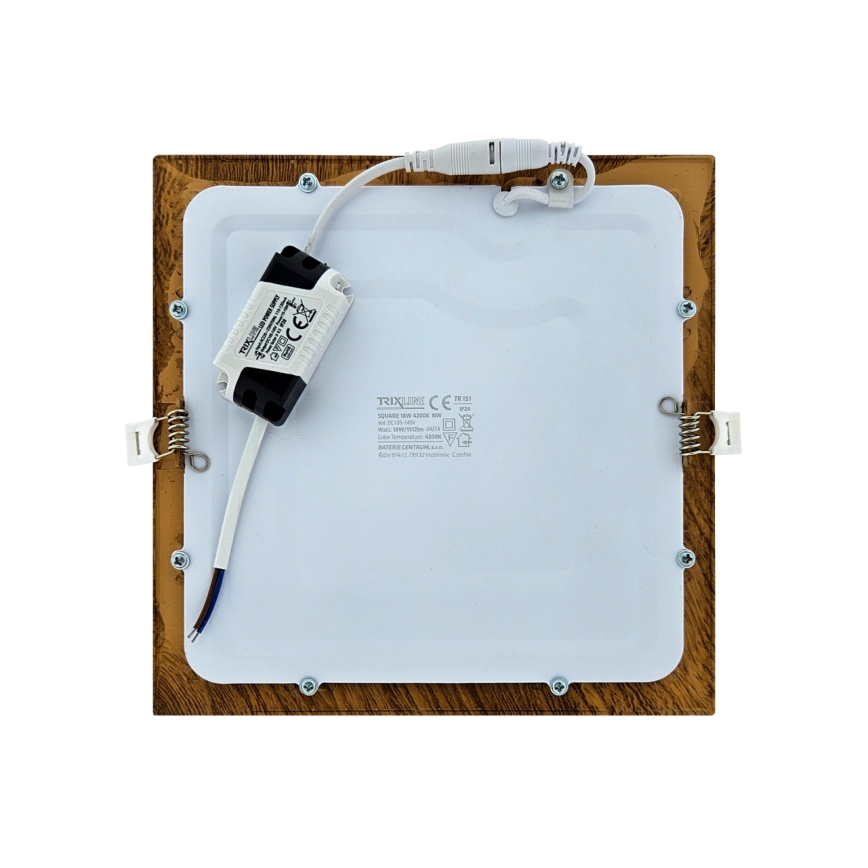 LED infälld belysning SQUARE LED/18W/230V 4200K 22x22 cm brun