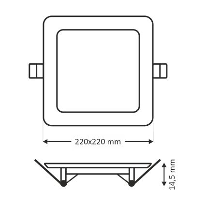 LED infälld belysning SQUARE LED/18W/230V 4200K 22x22 cm brun