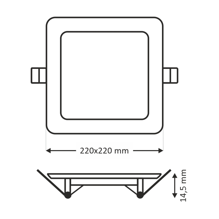 LED infälld belysning SQUARE LED/18W/230V 6500K 22x22 cm vit