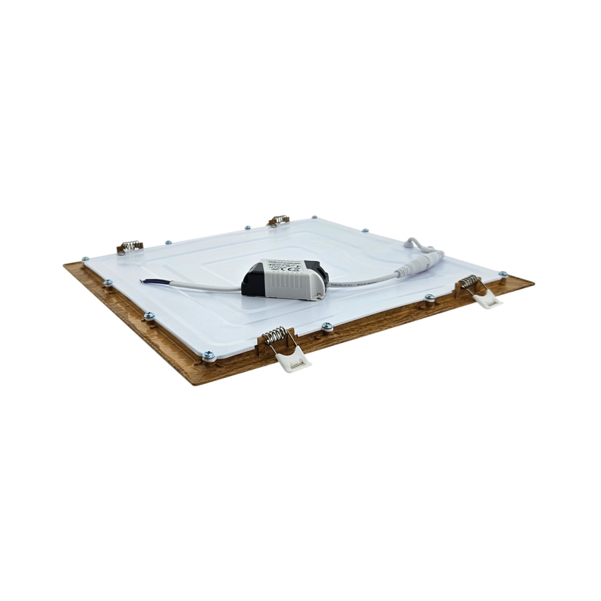LED infälld belysning SQUARE LED/24W/230V 4200K 29,2x29,2 cm brun