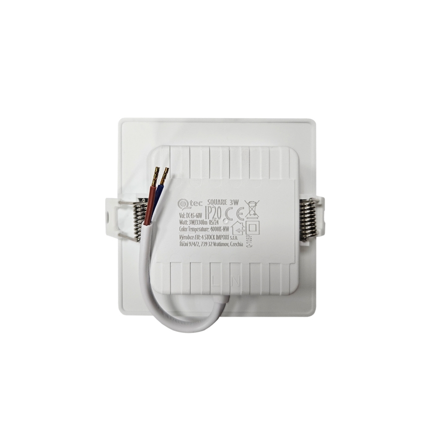 LED infälld belysning SQUARE LED/3W/230V 4000K 9x9 cm vit
