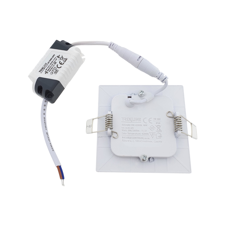 LED infälld belysning SQUARE LED/3W/230V 4200K 8,3x8,3 cm vit