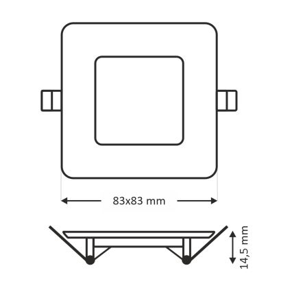 LED infälld belysning SQUARE LED/3W/230V 4200K 8,3x8,3 cm vit