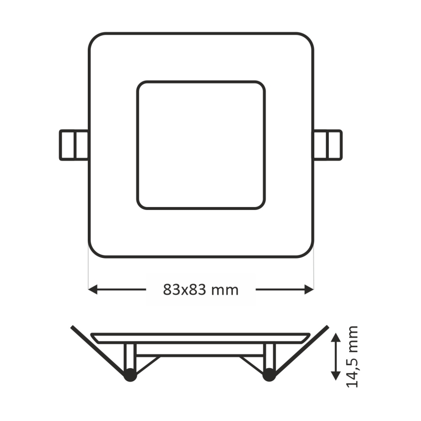 LED infälld belysning SQUARE LED/3W/230V 4200K 8,3x8,3 cm vit