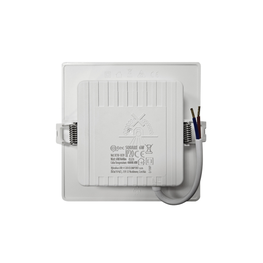 LED infälld belysning SQUARE LED/6W/230V 4000K 12x12 cm vit