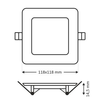 LED infälld belysning SQUARE LED/6W/230V 4200K 11,8x11,8 cm vit