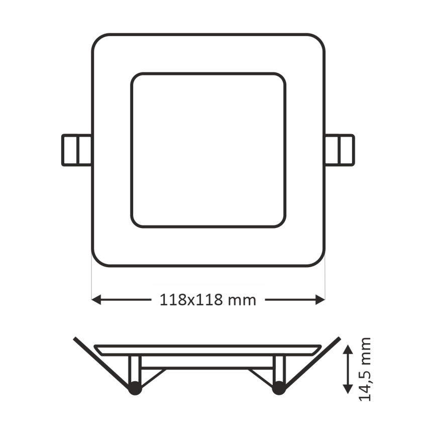 LED infälld belysning SQUARE LED/6W/230V 4200K 11,8x11,8 cm vit