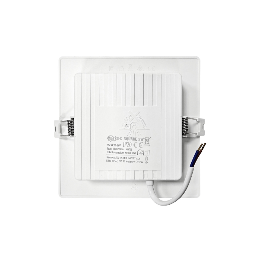LED infälld belysning SQUARE LED/9W/230V 4000K 14,5x14,5 cm vit
