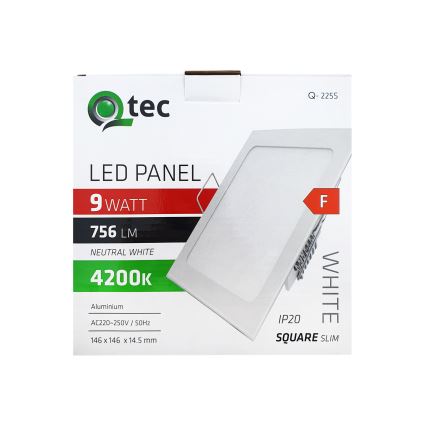 LED infälld belysning SQUARE LED/9W/230V 4200K 14,6x14,6 cm vit