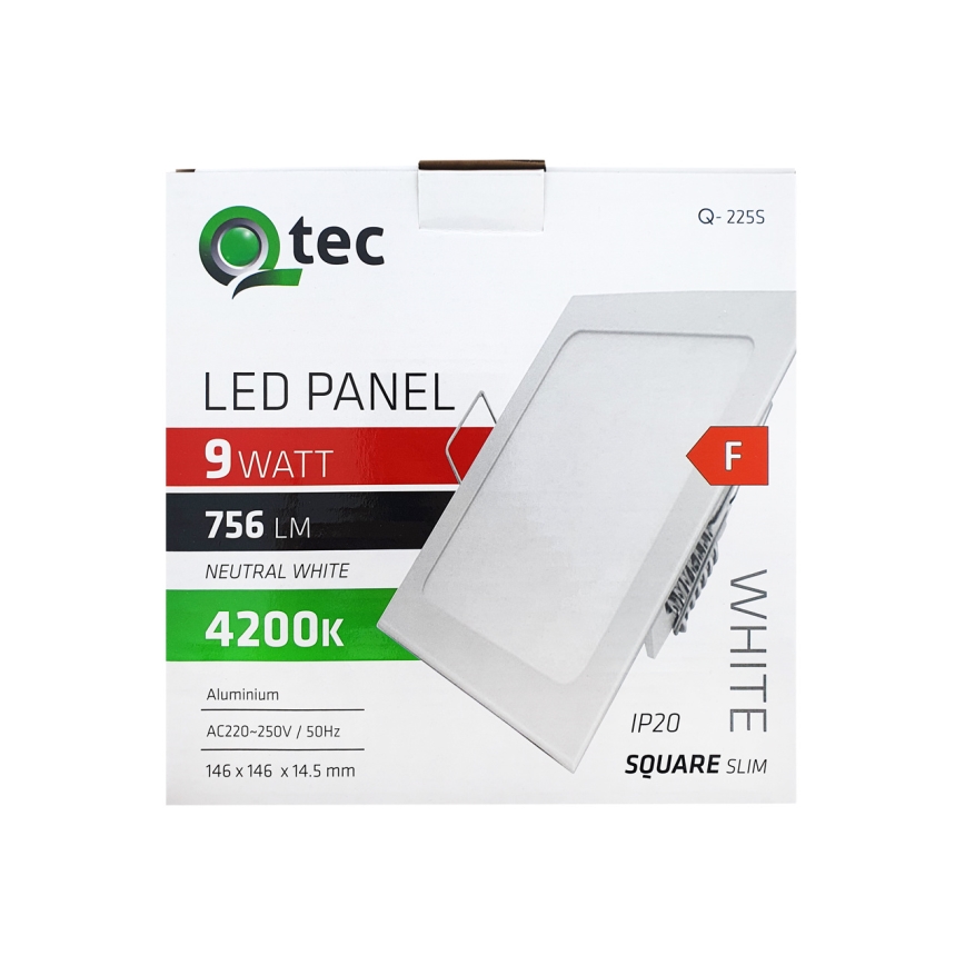 LED infälld belysning SQUARE LED/9W/230V 4200K 14,6x14,6 cm vit