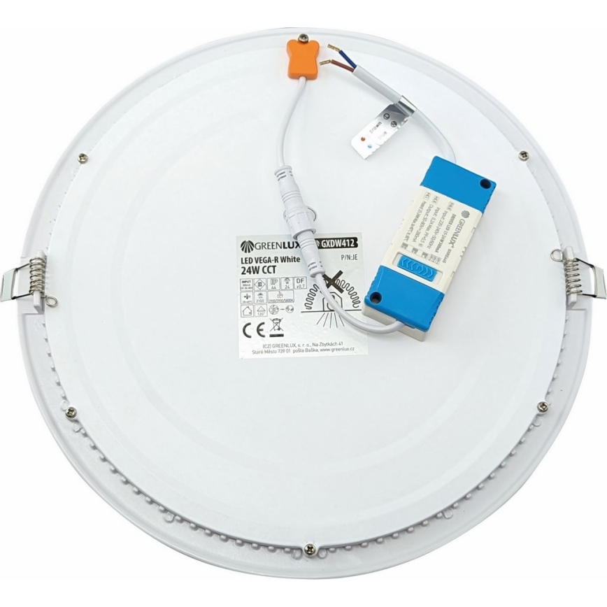 LED infälld belysning VEGA LED/24W/230V 2900/3900/5800K diameter 30 cm vit