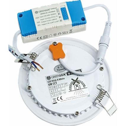 LED infälld belysning VEGA LED/6W/230V 2900/3900/5800K diameter 12,5 cm vit