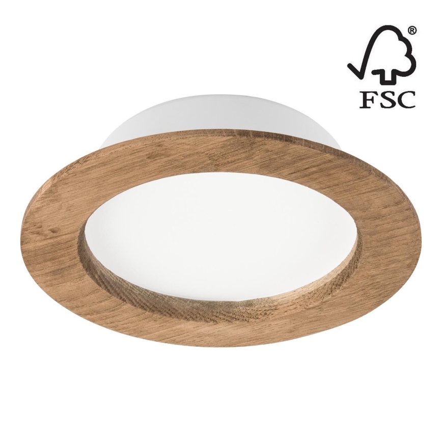 LED infälld belysning WOODY SPOT LED/12,5W/230V 4000K valnöt ø 16 cm