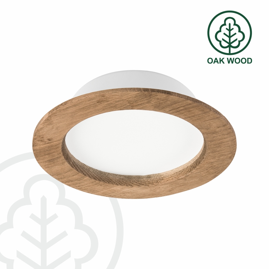 LED infälld belysning WOODY SPOT LED/12,5W/230V 4000K valnöt ø 16 cm