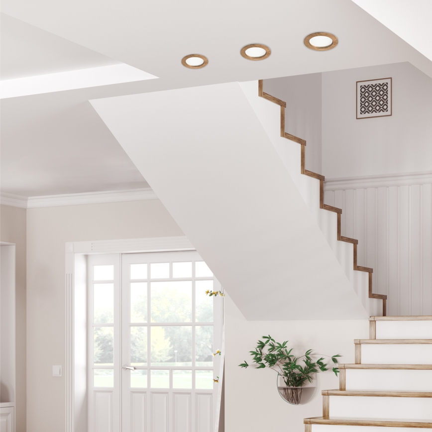 LED infälld belysning WOODY SPOT LED/12,5W/230V 4000K valnöt ø 16 cm