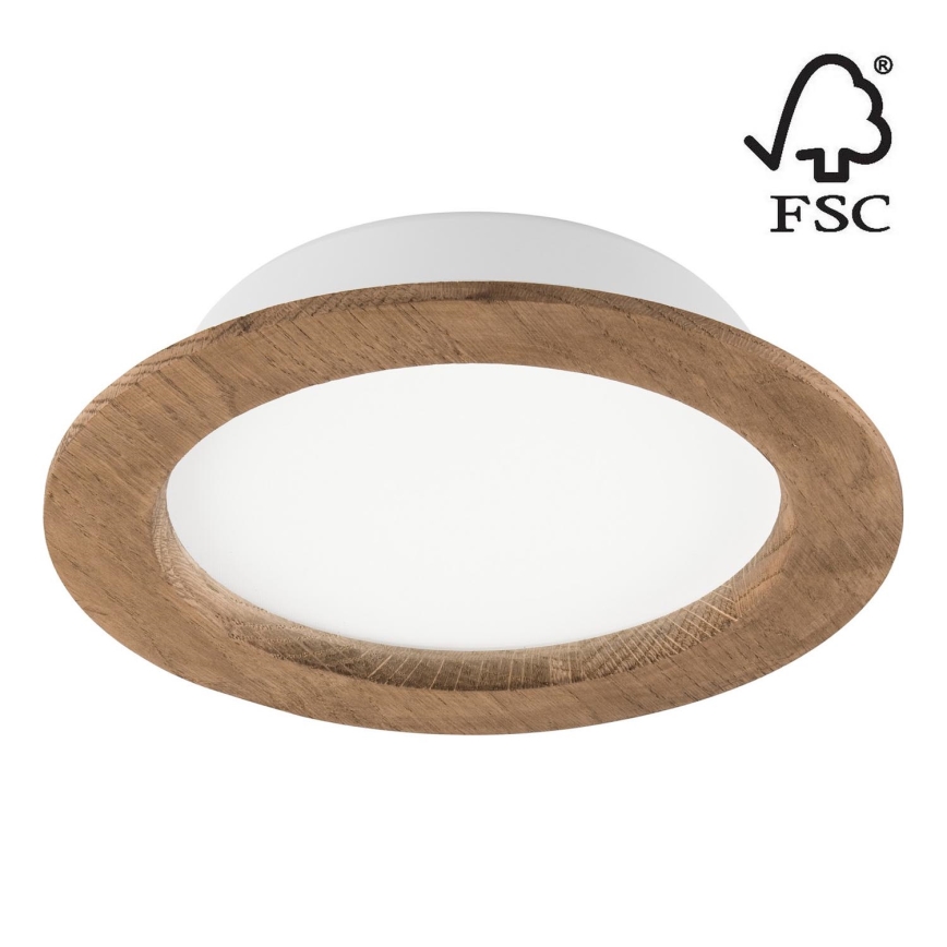 LED infälld belysning WOODY SPOT LED/16,5W/230V 4000K valnöt ø 18,5 cm