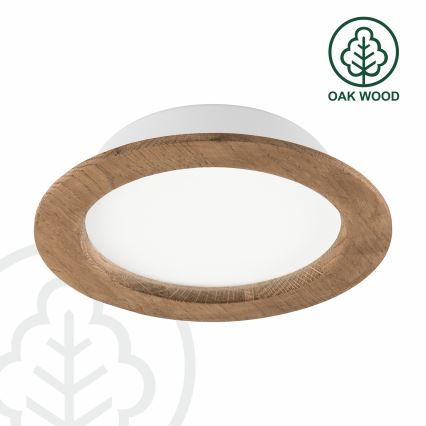 LED infälld belysning WOODY SPOT LED/16,5W/230V 4000K valnöt ø 18,5 cm