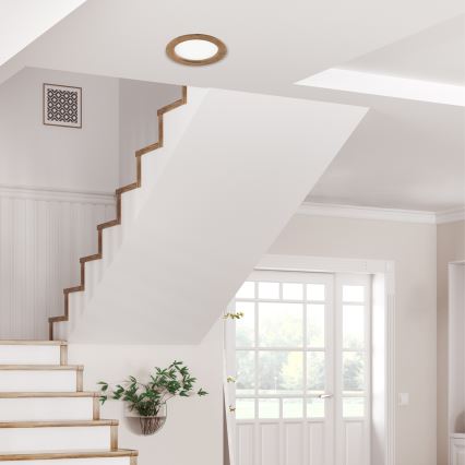 LED infälld belysning WOODY SPOT LED/16,5W/230V 4000K valnöt ø 18,5 cm