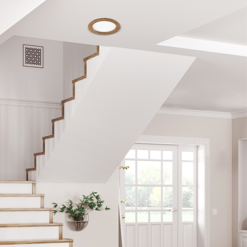 LED infälld belysning WOODY SPOT LED/16,5W/230V 4000K valnöt ø 18,5 cm