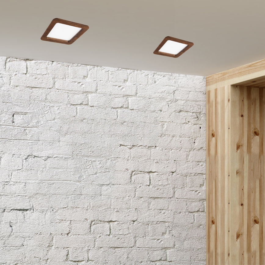 LED infälld belysning WOODY SPOT LED/17W/230V 3000K körsbär 18,5x18,5 cm