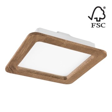 LED infälld belysning WOODY SPOT LED/17W/230V 3000K valnöt 18,5x18,5 cm