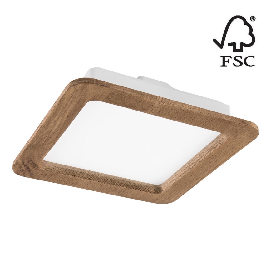 LED infälld belysning WOODY SPOT LED/17W/230V 3000K valnöt 18,5x18,5 cm