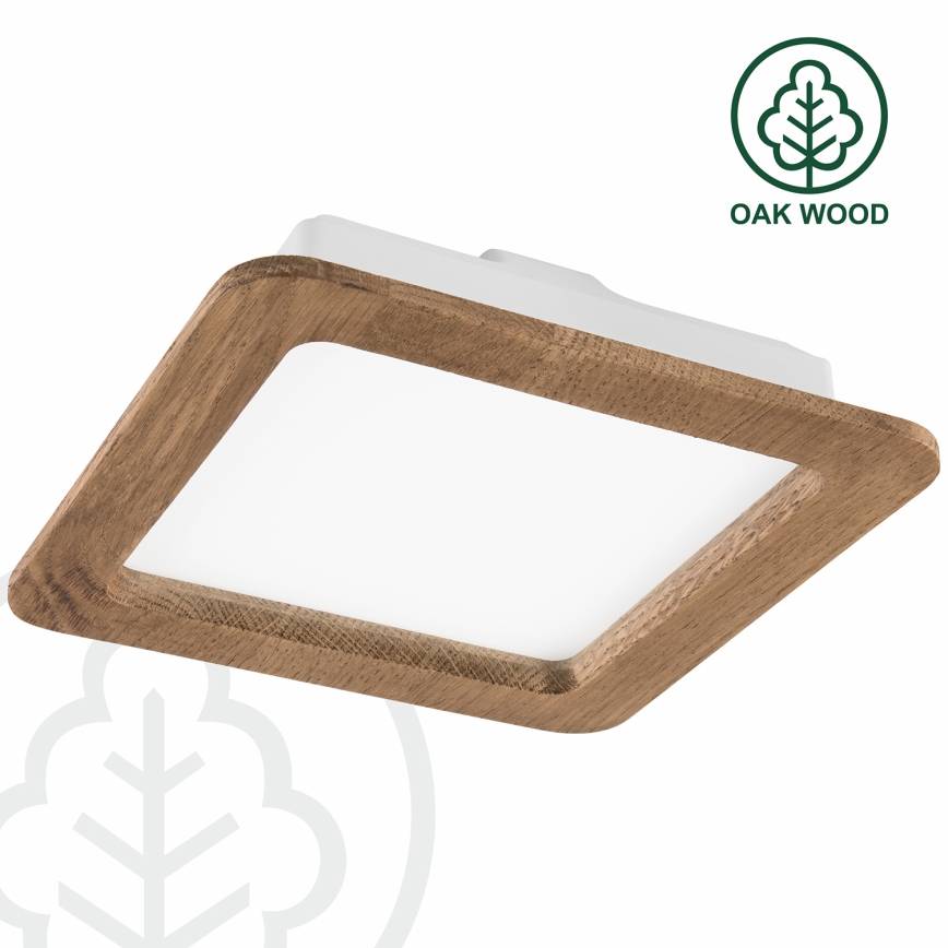 LED infälld belysning WOODY SPOT LED/17W/230V 3000K valnöt 18,5x18,5 cm