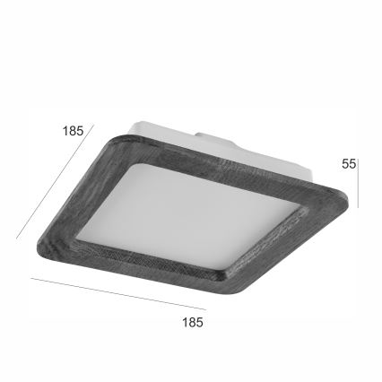 LED infälld belysning WOODY SPOT LED/17W/230V 3000K valnöt 18,5x18,5 cm
