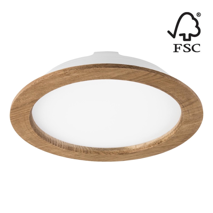 LED infälld belysning WOODY SPOT LED/23,5W/230V 4000K valnöt ø 23,5 cm
