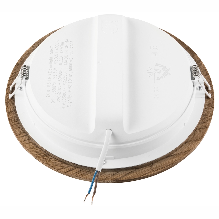 LED infälld belysning WOODY SPOT LED/23,5W/230V 4000K valnöt ø 23,5 cm