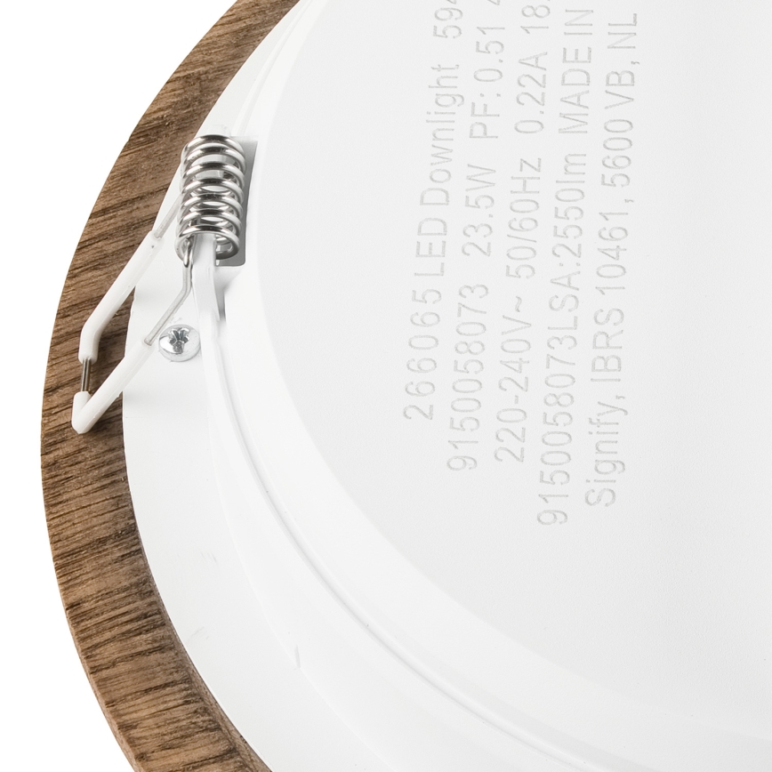 LED infälld belysning WOODY SPOT LED/23,5W/230V 4000K valnöt ø 23,5 cm