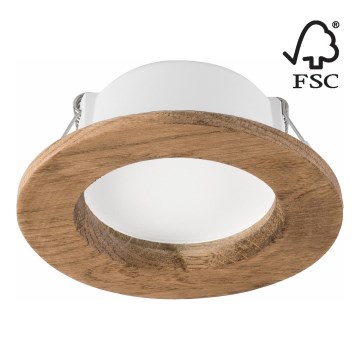 LED infälld belysning WOODY SPOT LED/5,5W/230V 4000K valnöt ø 10 cm