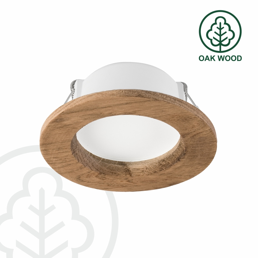 LED infälld belysning WOODY SPOT LED/5,5W/230V 4000K valnöt ø 10 cm