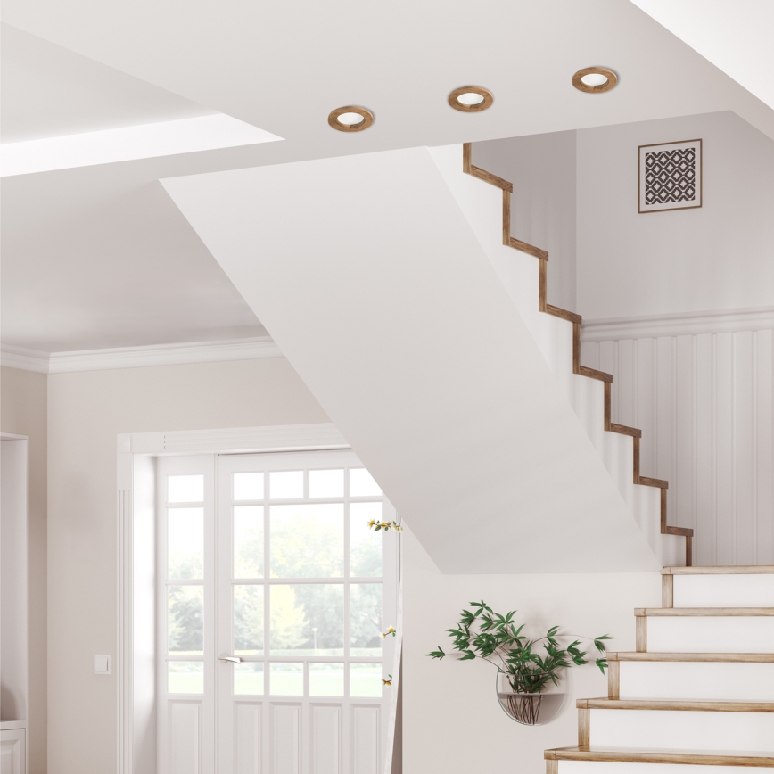 LED infälld belysning WOODY SPOT LED/5,5W/230V 4000K valnöt ø 10 cm