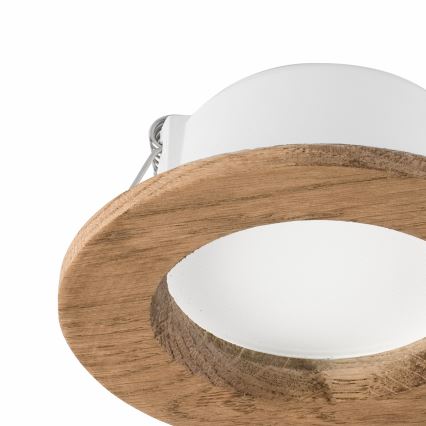 LED infälld belysning WOODY SPOT LED/5,5W/230V 4000K valnöt ø 10 cm