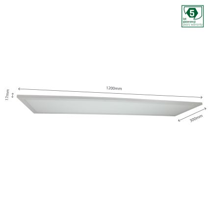 LED infälld panel ALGINE DUO 2in1 LED/30W/230V 120x30 cm