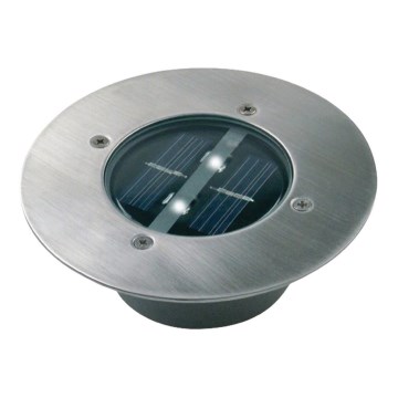 LED Infälld solcellsbelysning med sensor LED/0,12W/2xAAA IP67 rostfri ring