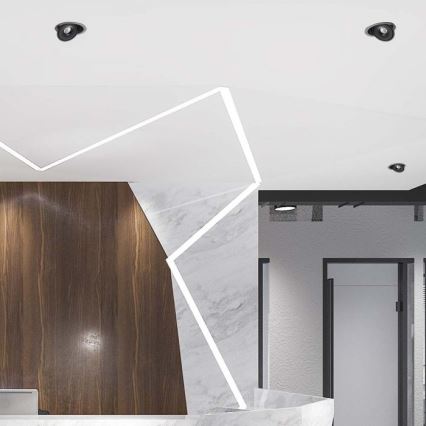 LED infälld spotlight LED/28W/230V 3000/4000/6400K Ø 20 cm svart