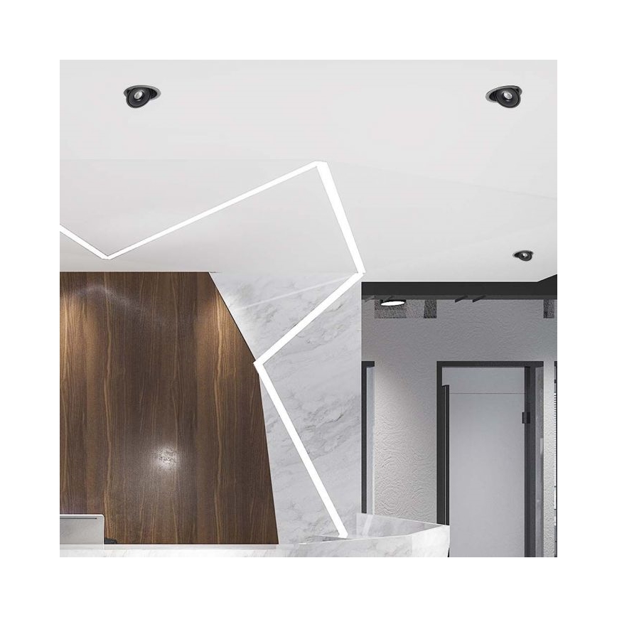 LED Infälld spotlight LED/12W/230V 3000/4000/6400K diameter 12 cm svart
