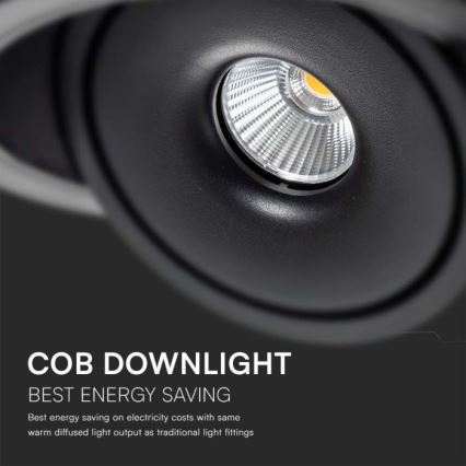 LED Infälld spotlight LED/12W/230V 3000/4000/6400K diameter 12 cm svart