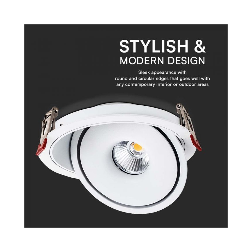 LED Infälld spotlight LED/12W/230V 3000/4000/6400K diameter 12 cm vit