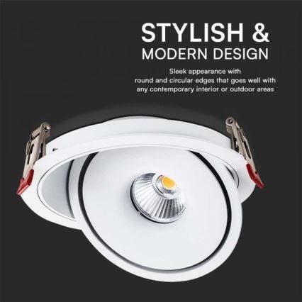 LED Infälld spotlight LED/20W/230V 3000/4000/6400K diameter 16,5 cm vit