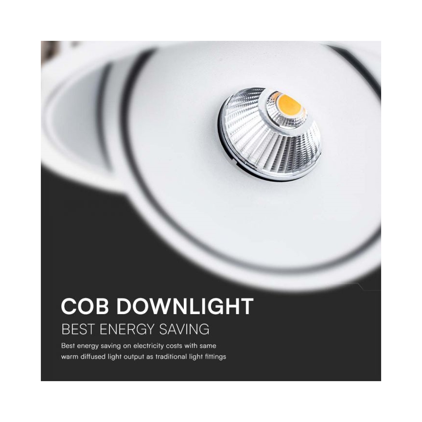 LED Infälld spotlight LED/20W/230V 3000/4000/6400K diameter 16,5 cm vit
