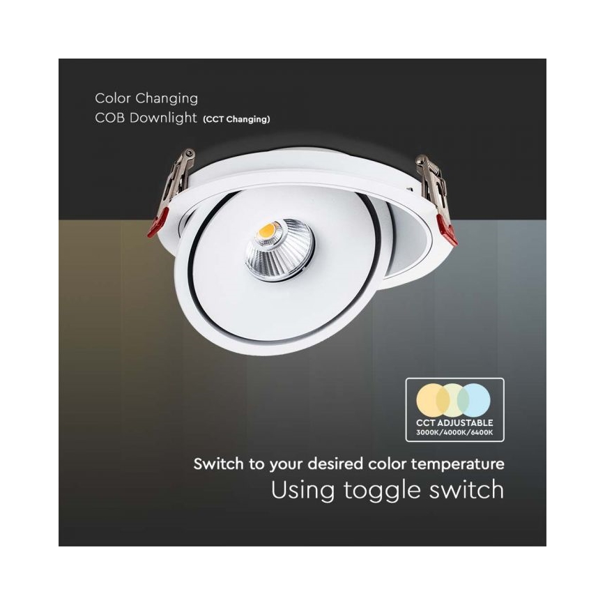 LED Infälld spotlight LED/20W/230V 3000/4000/6400K diameter 16,5 cm vit