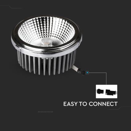 LED Infälld spotlight LED/20W/230V 4000K 40°/20° diameter 11 cm skinande krom