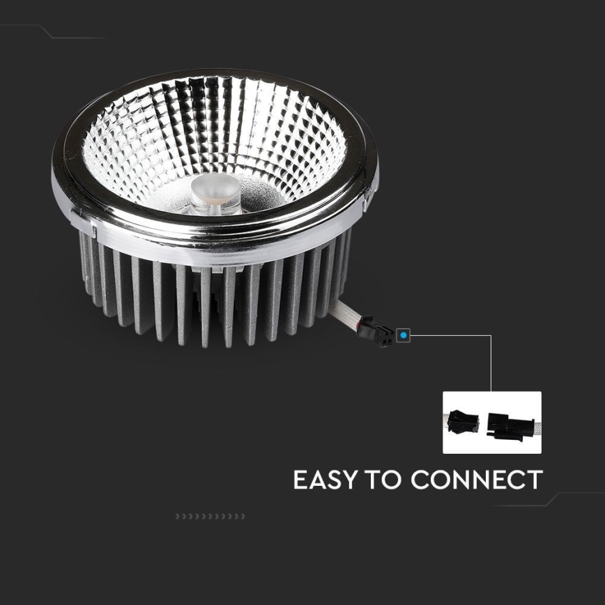 LED Infälld spotlight LED/20W/230V 4000K 40°/20° diameter 11 cm skinande krom